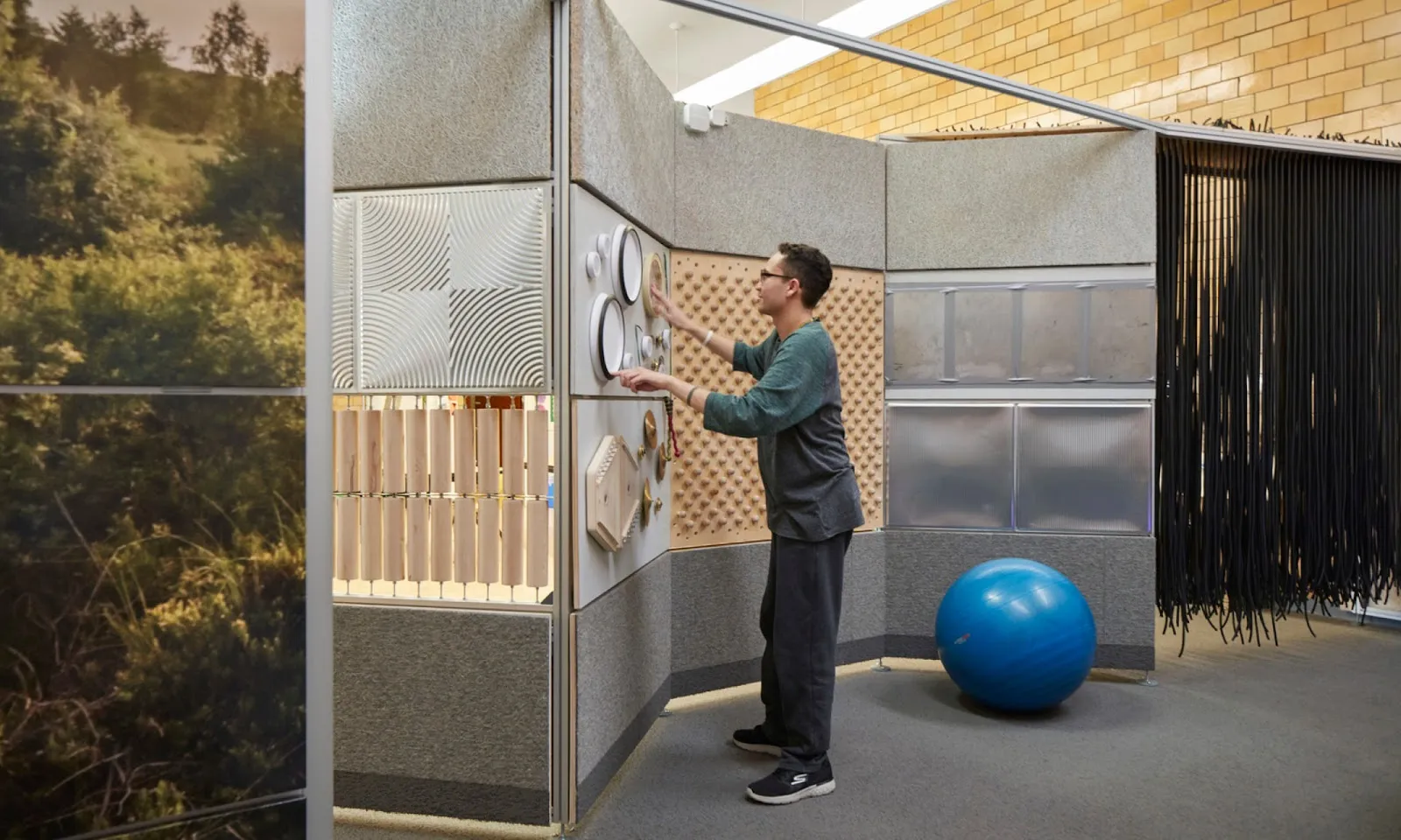 Sensory-friendly room with calming interactive lighting for autism support